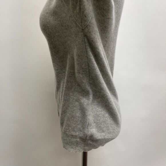 Kain Label Women's Sweater Petite Light Gray Crew Neck Drop Shoulder Long Sleeve - Picture 4 of 12